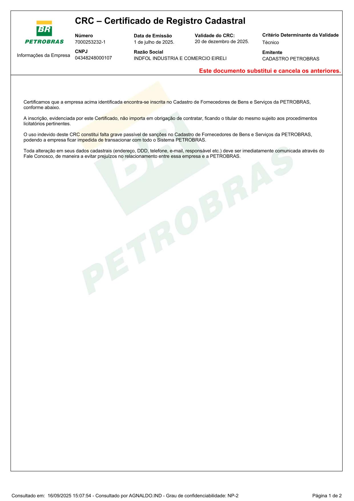 Prévia do certificado CRC Petrobras (PDF)
