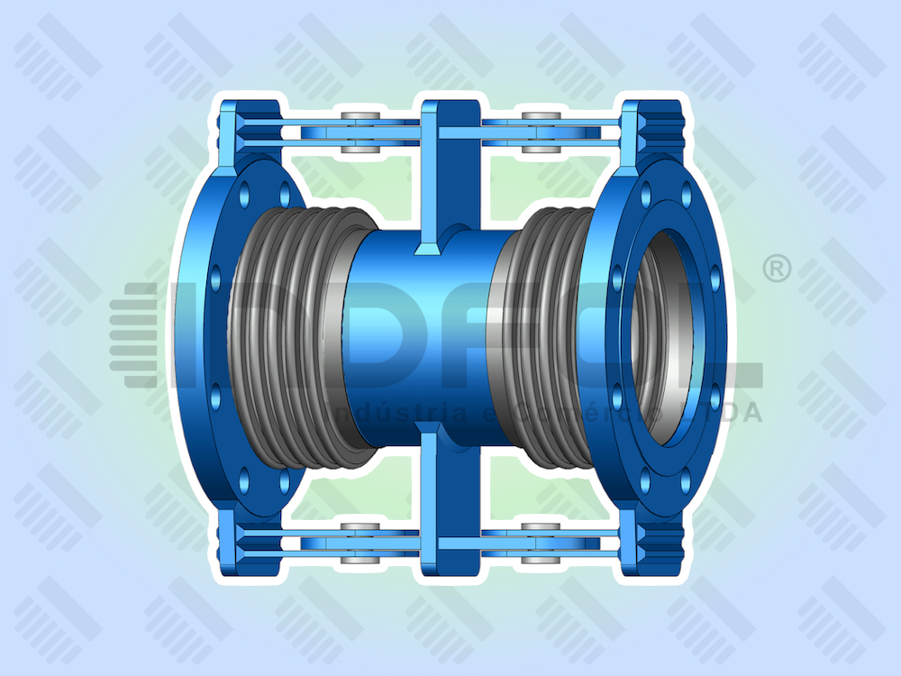 Junta de Expansão Metálica Universal Dobradiça Flangeada