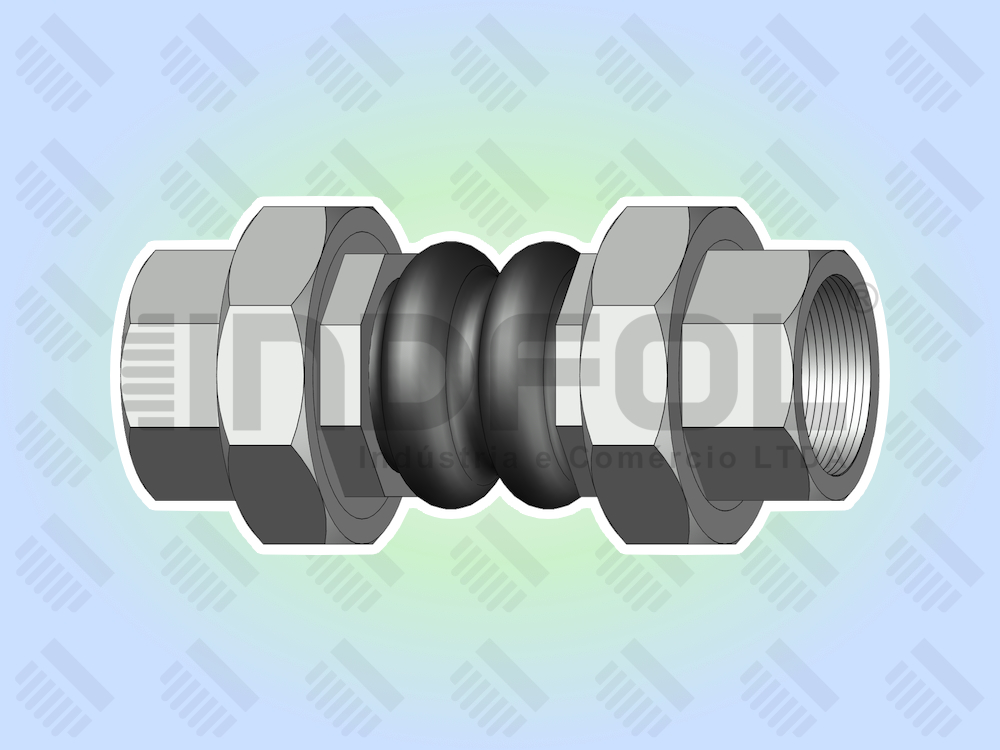 Juntas de Expansão de Borracha JEBRI-2 Roscada Dupla Onda
