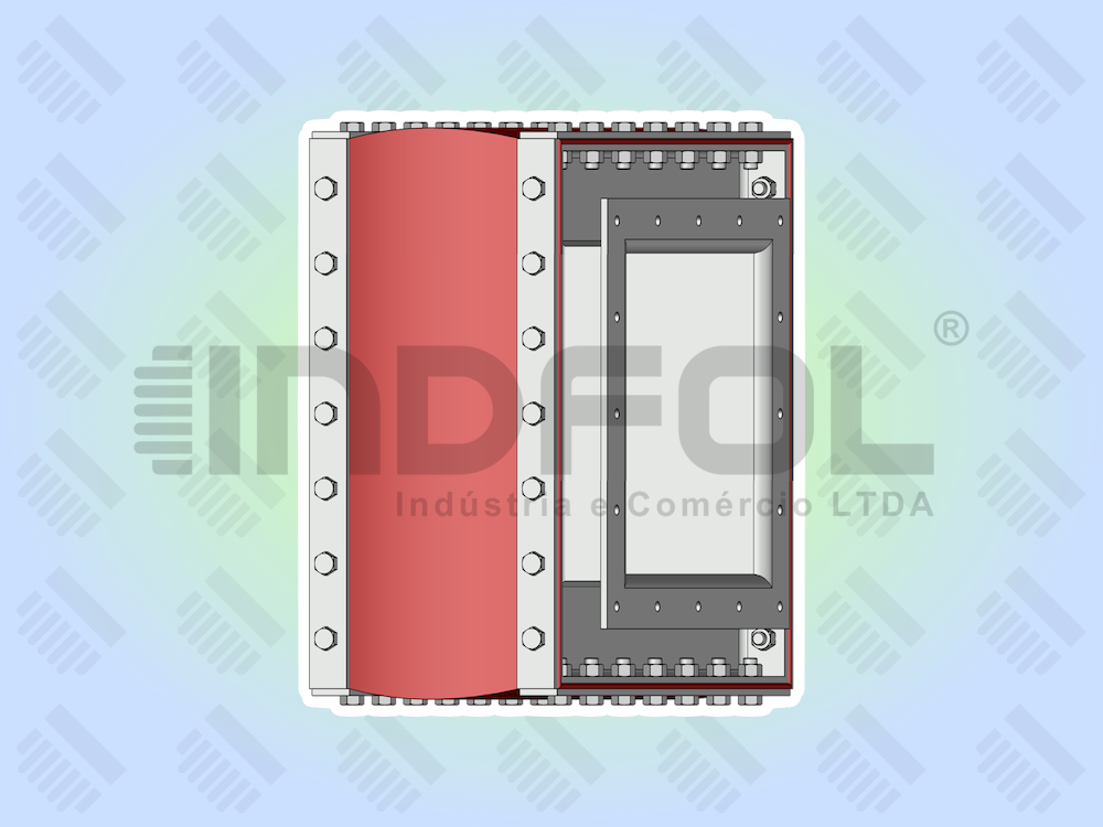 Junta de Expansão de Tecido Tubular Flangeada Retangular
