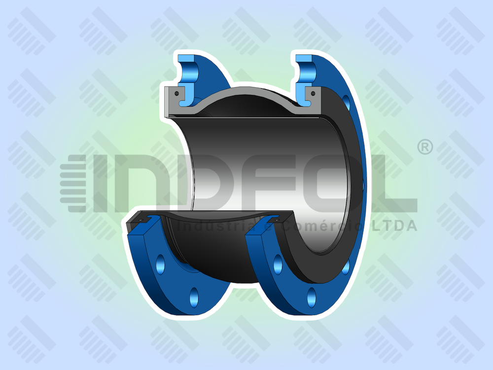 Juntas de Expansão de Borracha JEBFS Flangeada com Tubo Guia