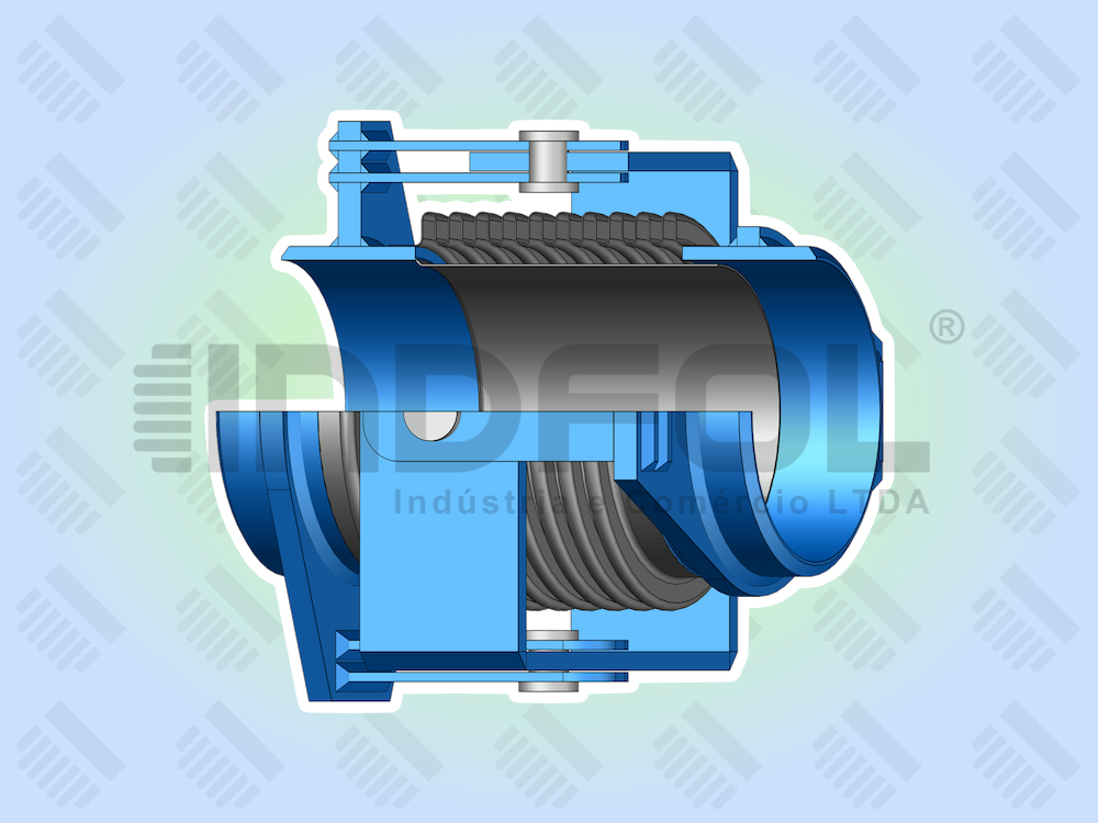 Junta de Expansão Metálica Cardânica Ponta Para Solda com Tubo Guia