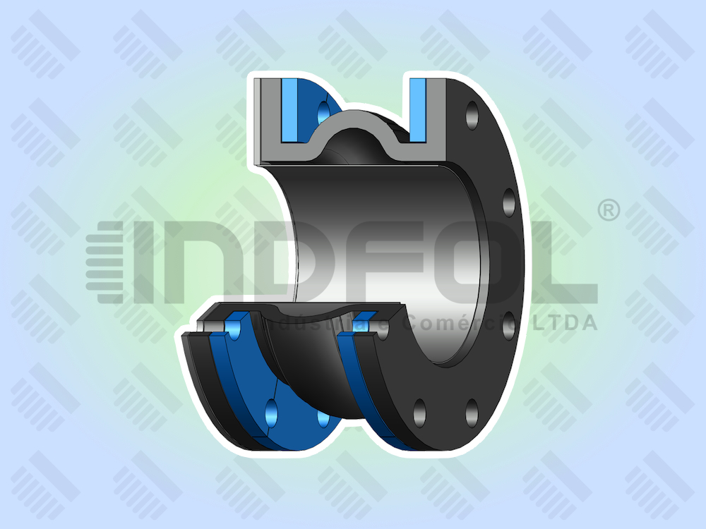 Juntas de Expansão de Borracha JEBJIX Flangeada com Tubo Guia