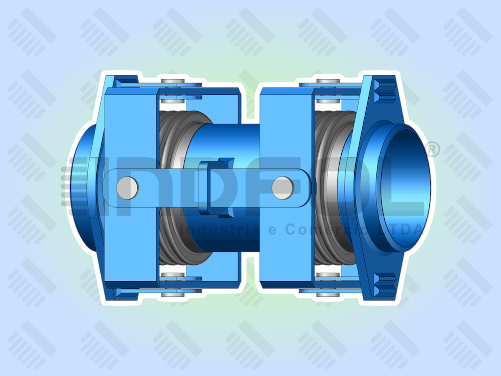 Junta de Expansão Metálica Universal Cardânica Ponta Para Solda